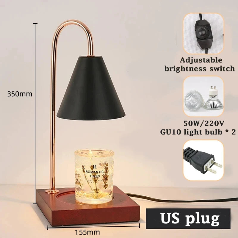 Candle Warmer Lamp with Timer Dimming Melting Wax Table Lamp Home Bedroom Decor Nightlight Creative Aromatherapy Desk Light Gift-Serilas