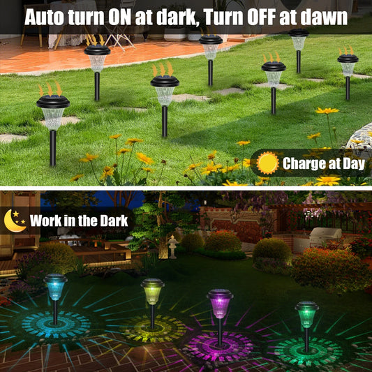 12Pack Solar Pathway Lights Outdoor Waterproof