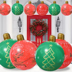 55CM Christmas Inflatable Ball Outdoor Garden Decorations PVC Giant Xmas Ball Christmas Large Balls Toy New Year Party Decors-Serilas