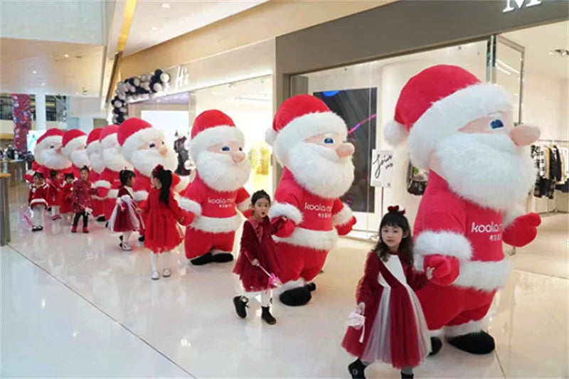 Inflatable Santa Claus Snowman Deer Mascot Costume Adult Fancy Dress Christmas Party Kawaii Mascot Costume Carnival Costumes-Serilas