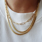 Tarnish Free Stainless Steel 18K Gold Plated Short Herringbone Chain Choker Necklaces For Women Minimalist Gold Chain Necklace-Serilas