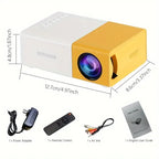 LED Home Theater Projector Small portable outdoor projector 300 lumens Home Theater Outdoor camping office meeting-Serilas