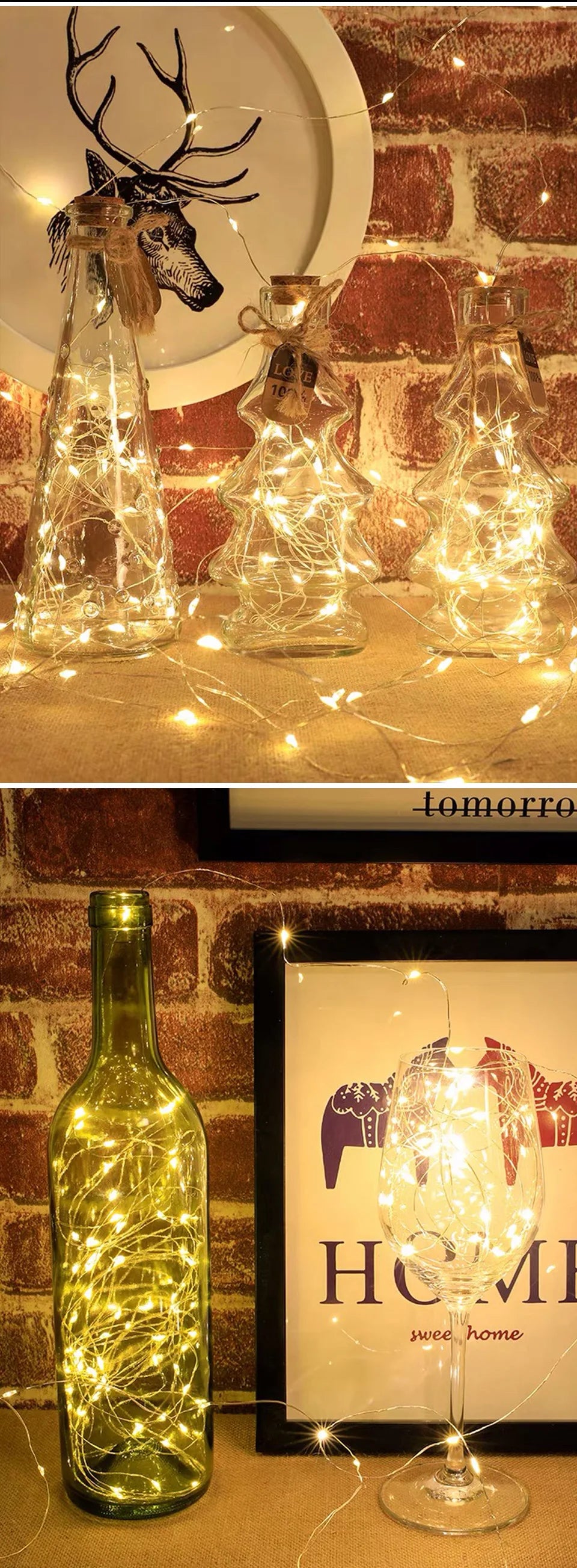 LED String Lights Night Light Holiday lighting Fairy Garland 1M2M3M 5M Decoration Light For New Year Wedding Brithday Party Lamp-Serilas