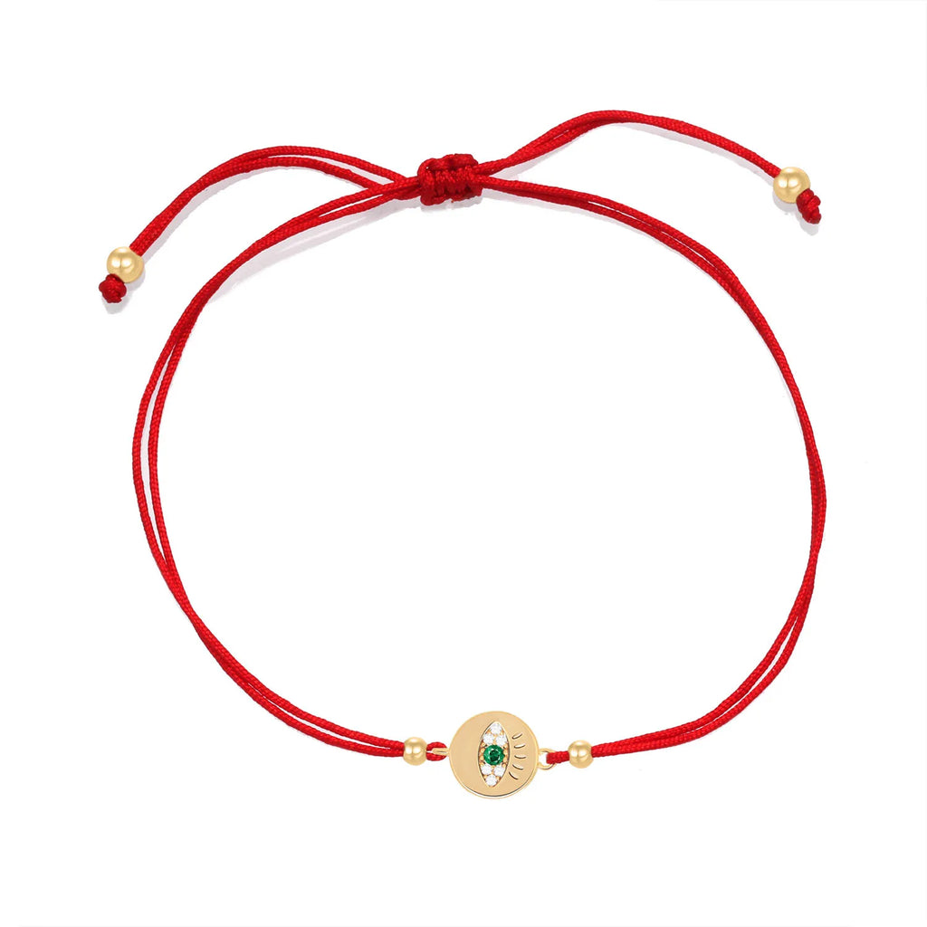 Copper Blue Evil Eye Charm Bracelet Red String Kabbalah Protection Handmade Adjustable Jewelry For Women Men Boys Girls Baby-Serilas