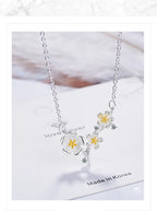 925 Sterling Silver Flower Pendant Necklace For Women Fashion Chain Luxury Quality Fine Jewelry Accesories Wholesale GaaBou-Serilas