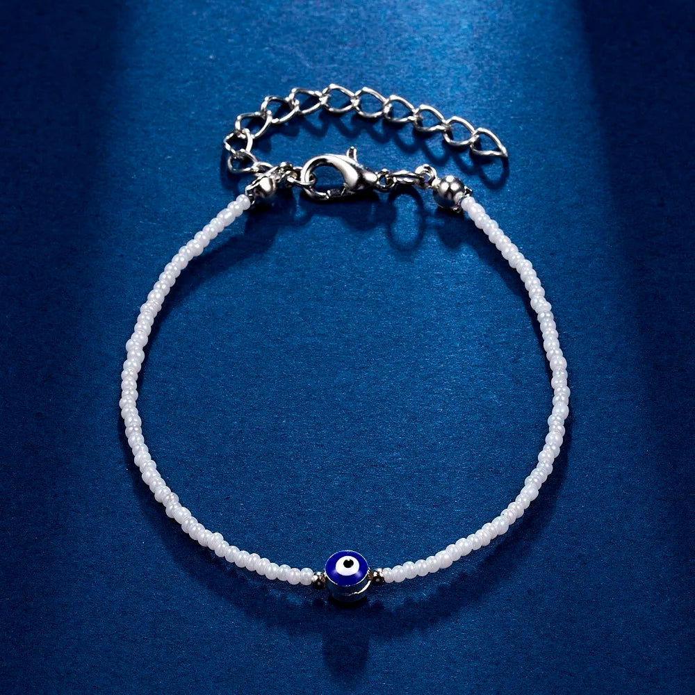 Lucky Amulet Evil Eye Charm Bracelet Gold Color Silver Color String Chain Braided Friendship Bracelet for Women Men Jewelry Gift-Serilas