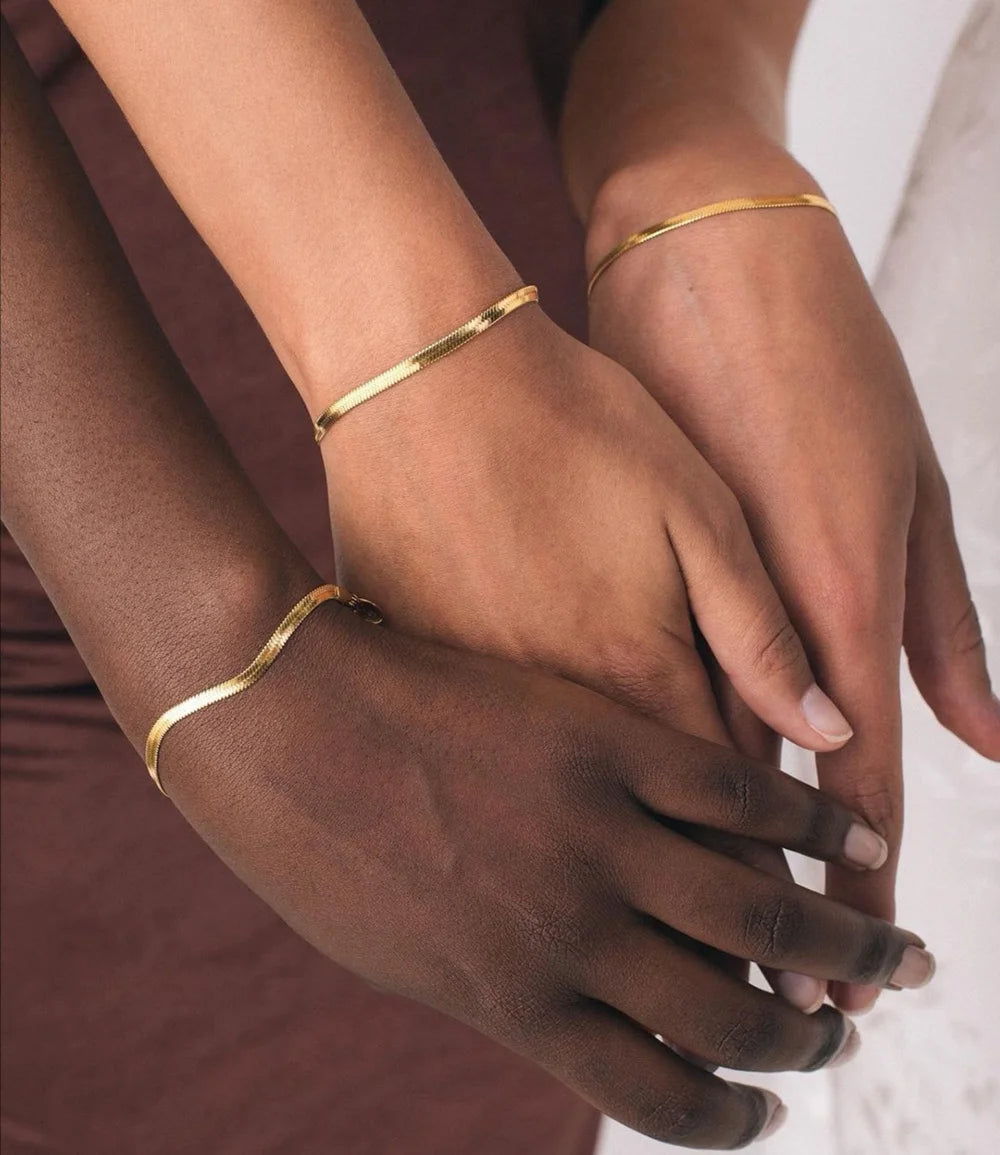 Tarnish Free Stainless Steel 18K Gold Plated Short Herringbone Chain Choker Necklaces For Women Minimalist Gold Chain Necklace-Serilas