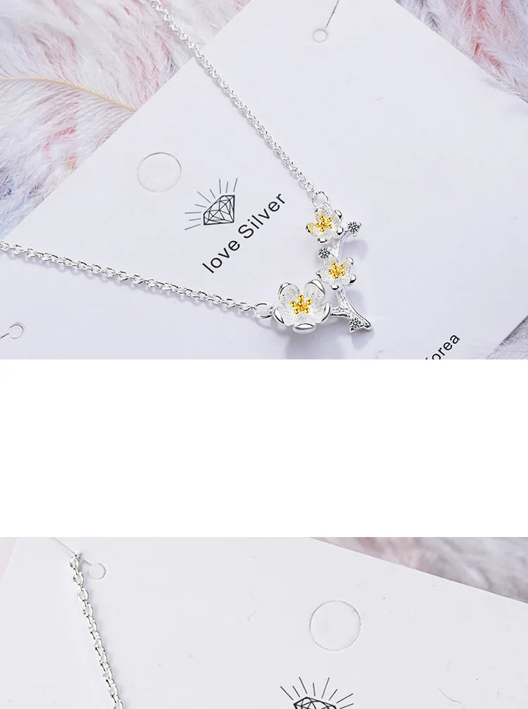 925 Sterling Silver Flower Pendant Necklace For Women Fashion Chain Luxury Quality Fine Jewelry Accesories Wholesale GaaBou-Serilas