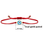 Copper Blue Evil Eye Charm Bracelet Red String Kabbalah Protection Handmade Adjustable Jewelry For Women Men Boys Girls Baby-Serilas