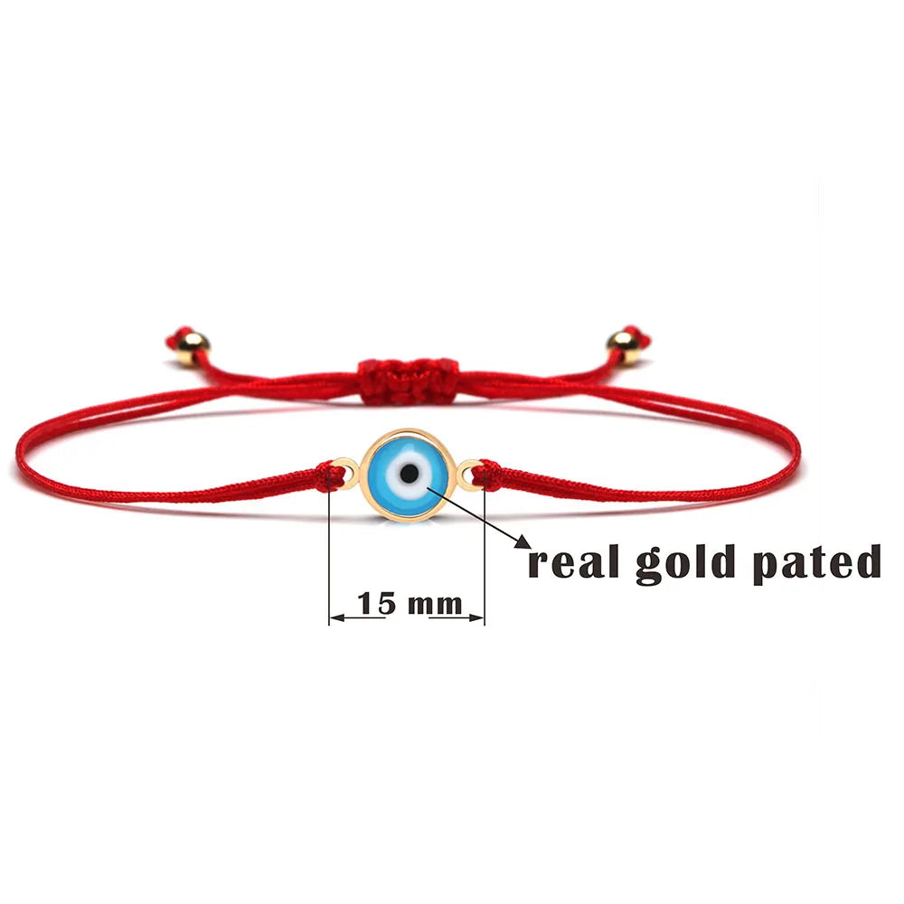 Copper Blue Evil Eye Charm Bracelet Red String Kabbalah Protection Handmade Adjustable Jewelry For Women Men Boys Girls Baby-Serilas