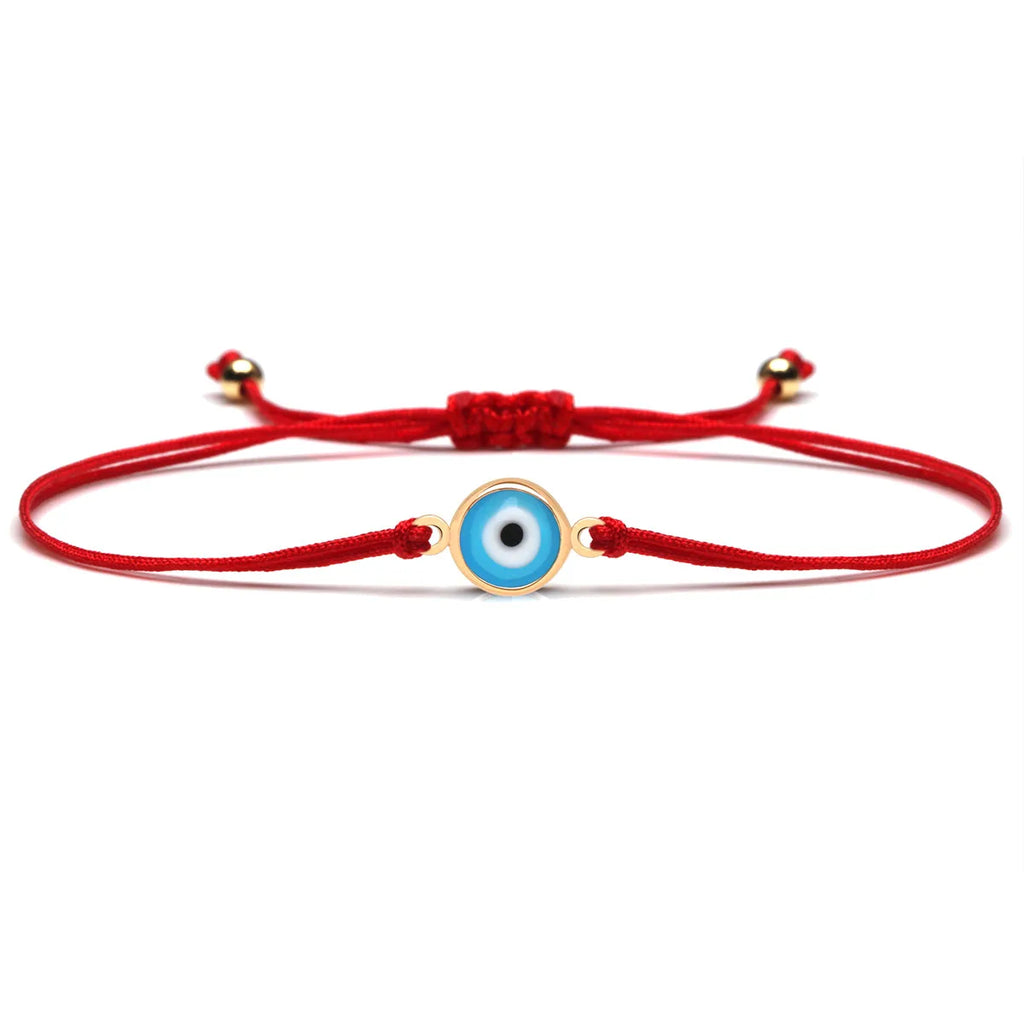 Copper Blue Evil Eye Charm Bracelet Red String Kabbalah Protection Handmade Adjustable Jewelry For Women Men Boys Girls Baby-Serilas