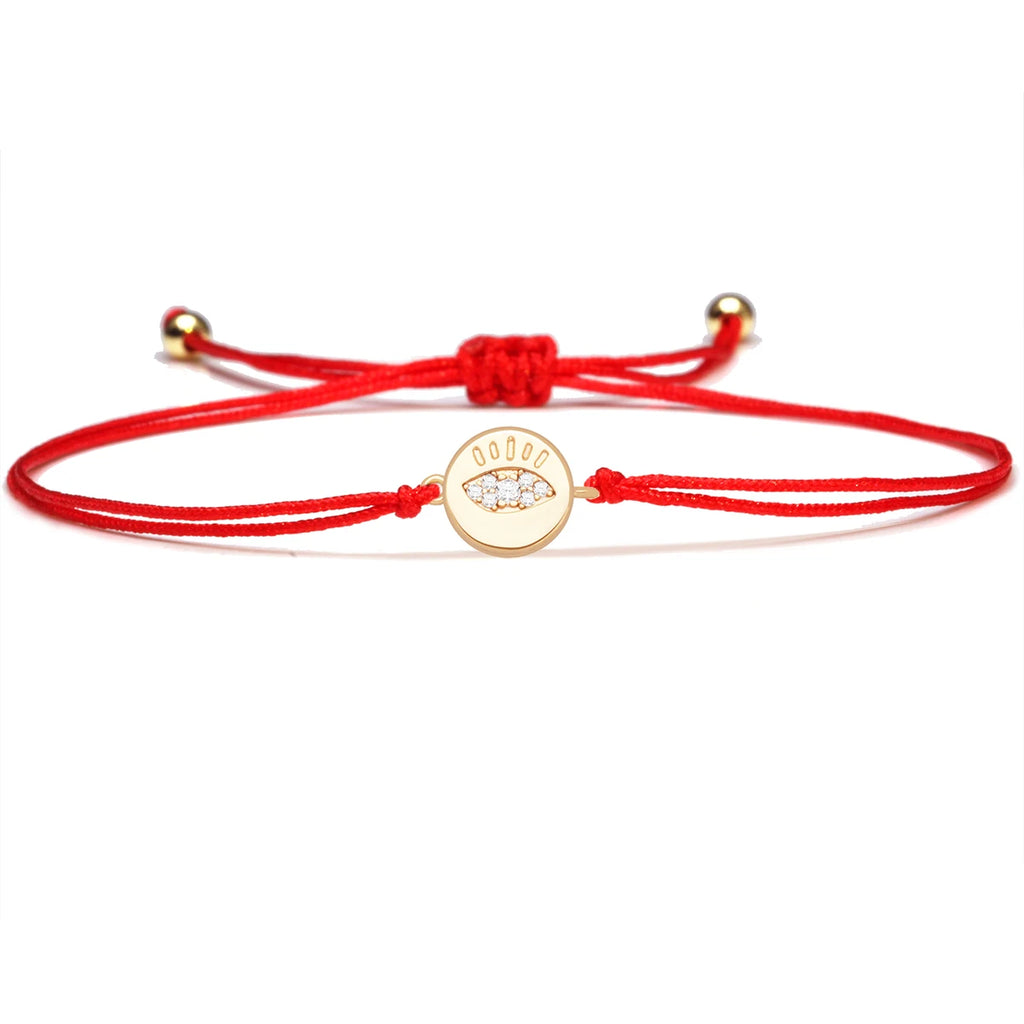 Copper Blue Evil Eye Charm Bracelet Red String Kabbalah Protection Handmade Adjustable Jewelry For Women Men Boys Girls Baby-Serilas