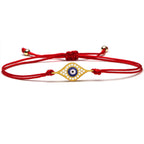 Copper Blue Evil Eye Charm Bracelet Red String Kabbalah Protection Handmade Adjustable Jewelry For Women Men Boys Girls Baby-Serilas