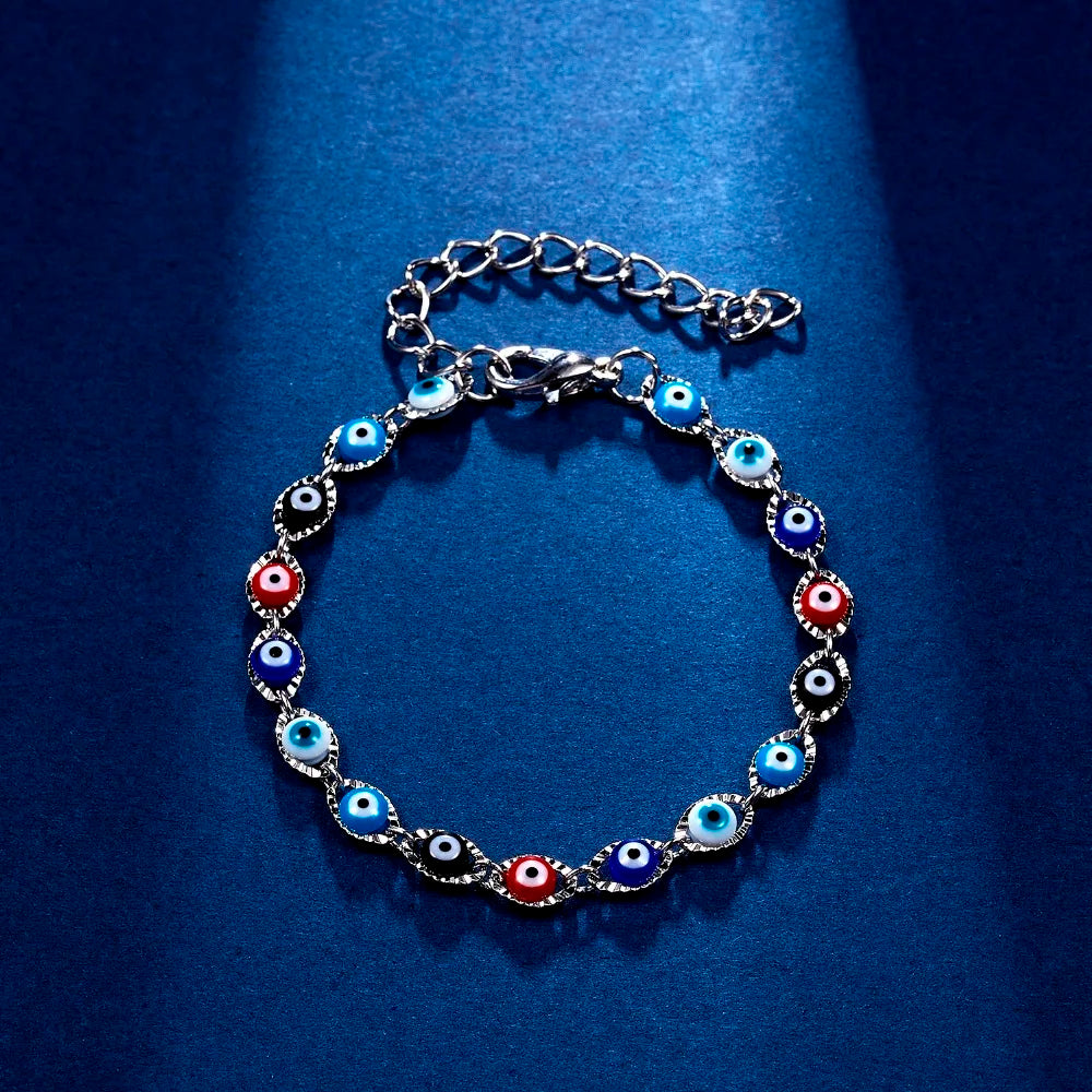 Lucky Amulet Evil Eye Charm Bracelet Gold Color Silver Color String Chain Braided Friendship Bracelet for Women Men Jewelry Gift-Serilas