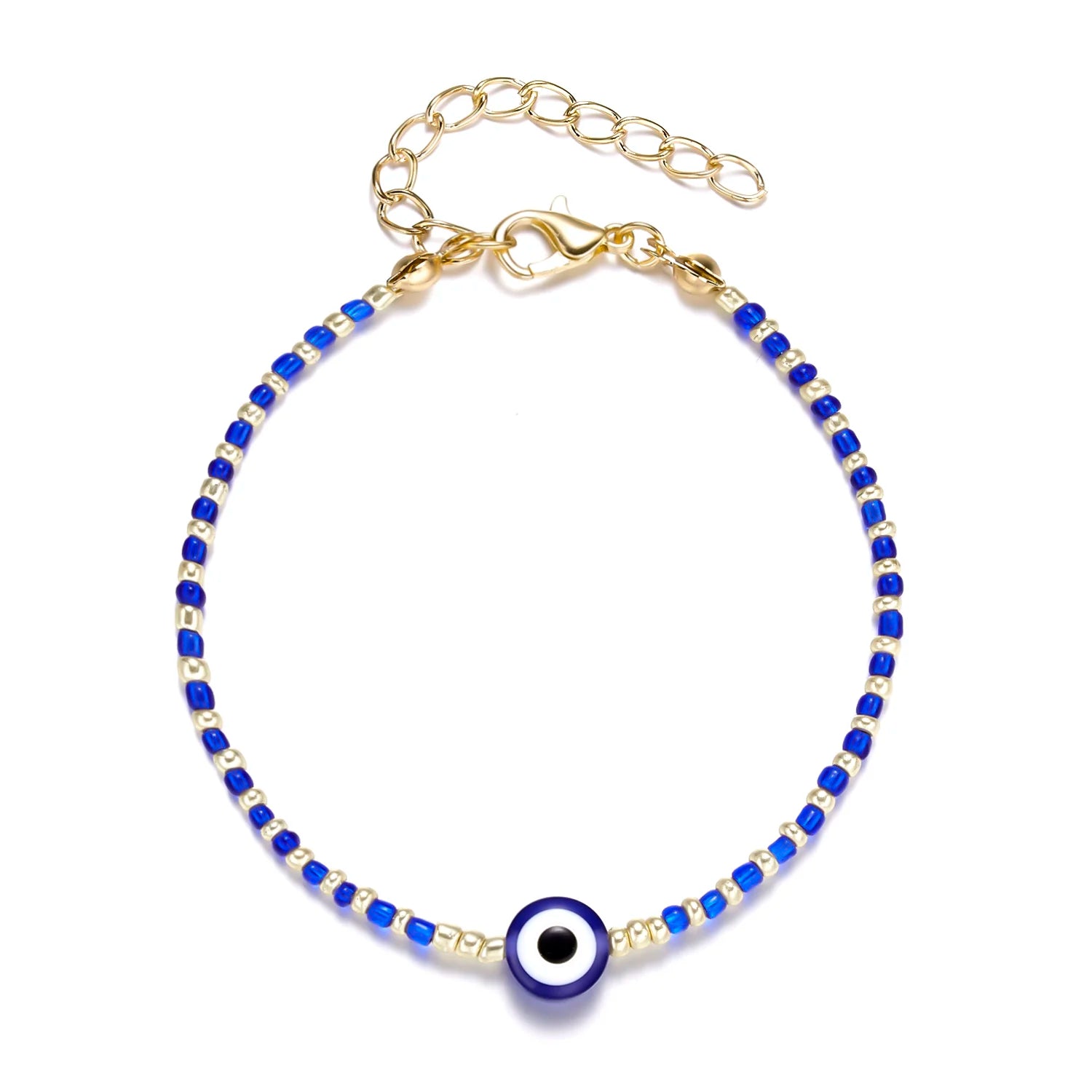 Lucky Amulet Evil Eye Charm Bracelet Gold Color Silver Color String Chain Braided Friendship Bracelet for Women Men Jewelry Gift-Serilas