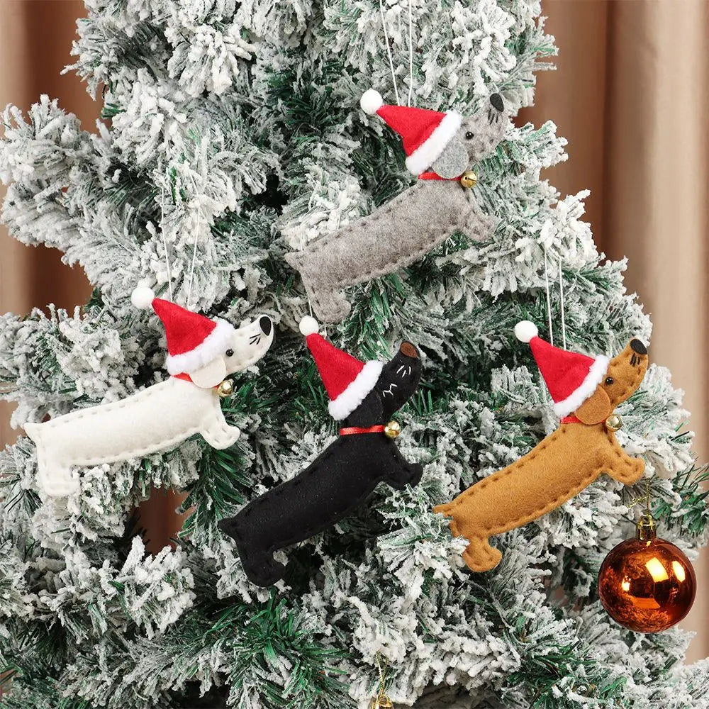 Gift Party Supplies Hang Decorations Ornaments Xmas Pendant Dachshund Dog Christmas Tree Accessories-Serilas