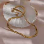 Tarnish Free Stainless Steel 18K Gold Plated Short Herringbone Chain Choker Necklaces For Women Minimalist Gold Chain Necklace-Serilas