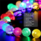 LED Solar String Lights Outdoor Waterproof Bubble Beads Fairy String Light 8 Modes Garden Wedding Party Christmas Decoration-Serilas