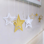 Rose Gold Hollow Star Paper Garlands Banner Hanging for Wedding Christmas Decorations Kids Birthday Party Supplies Baby Shower-Serilas