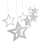 Rose Gold Hollow Star Paper Garlands Banner Hanging for Wedding Christmas Decorations Kids Birthday Party Supplies Baby Shower-Serilas