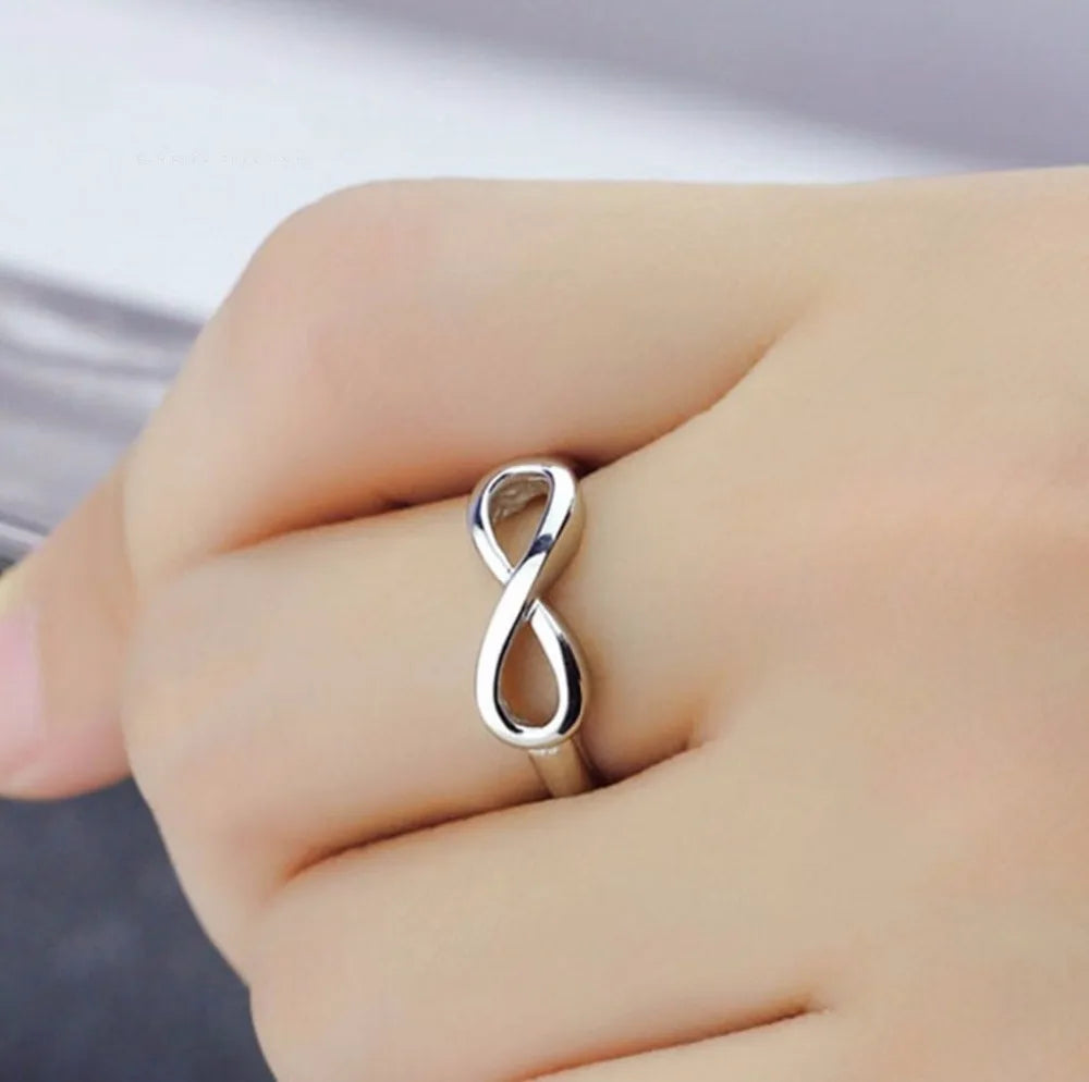 Fashion Silver color Infinity Ring Eternity Ring Charms Best Friend Gift Endless Love Symbol Fashion Rings For Women jewelry-Serilas