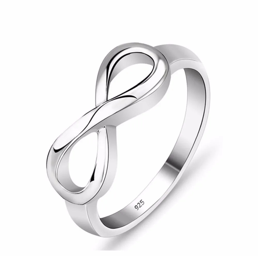 Fashion Silver color Infinity Ring Eternity Ring Charms Best Friend Gift Endless Love Symbol Fashion Rings For Women jewelry-Serilas