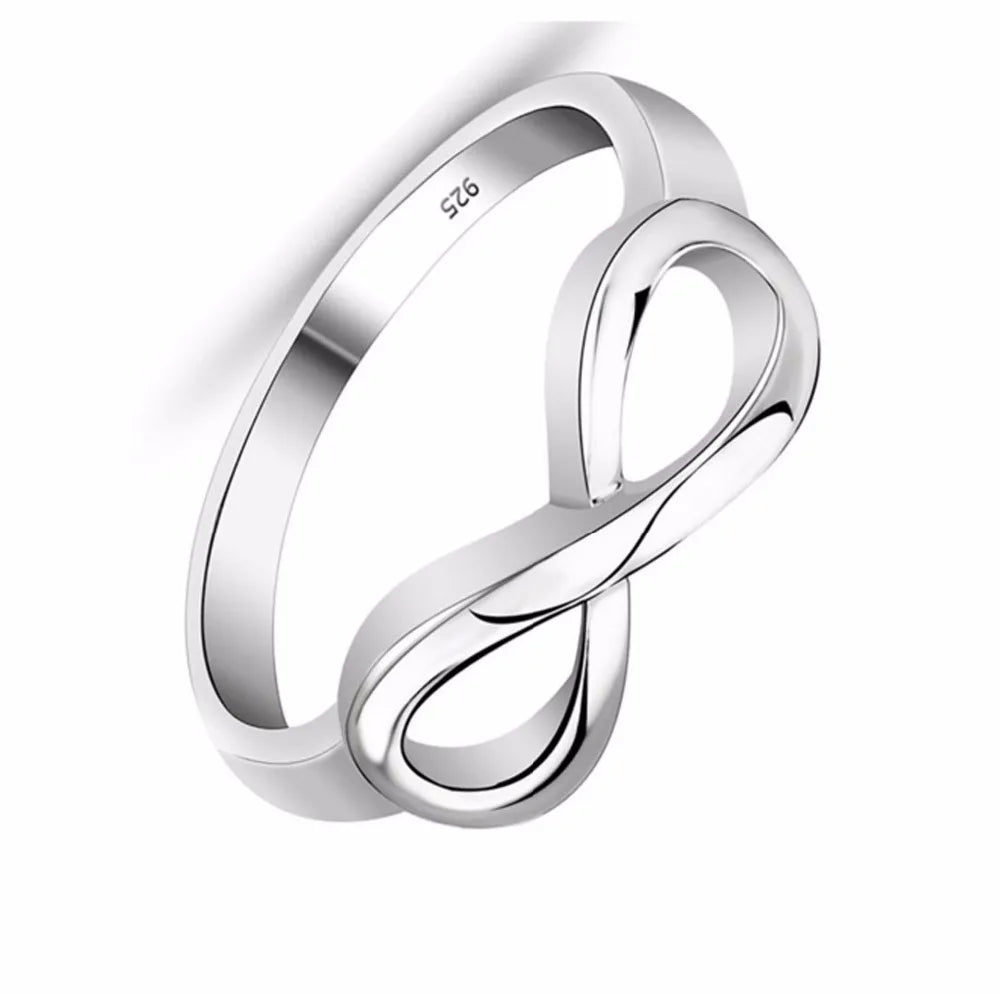 Fashion Silver color Infinity Ring Eternity Ring Charms Best Friend Gift Endless Love Symbol Fashion Rings For Women jewelry-Serilas