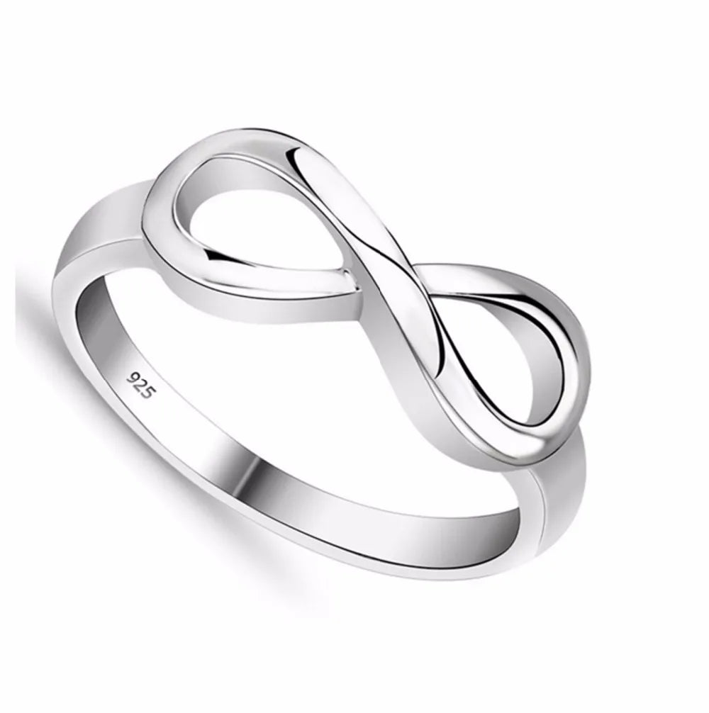 Fashion Silver color Infinity Ring Eternity Ring Charms Best Friend Gift Endless Love Symbol Fashion Rings For Women jewelry-Serilas