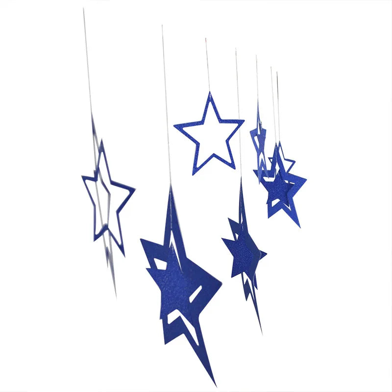 Rose Gold Hollow Star Paper Garlands Banner Hanging for Wedding Christmas Decorations Kids Birthday Party Supplies Baby Shower-Serilas