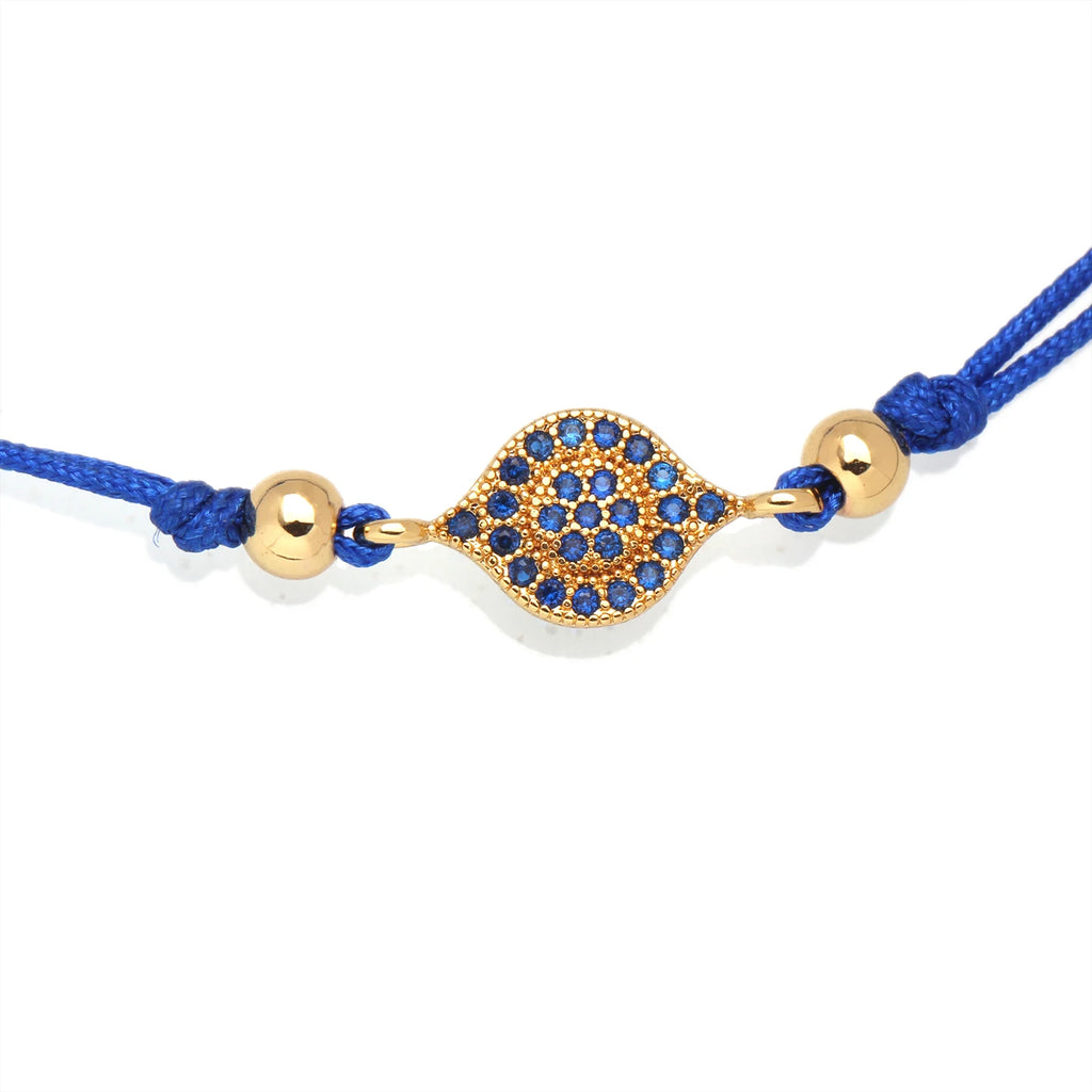 Copper Blue Evil Eye Charm Bracelet Red String Kabbalah Protection Handmade Adjustable Jewelry For Women Men Boys Girls Baby-Serilas