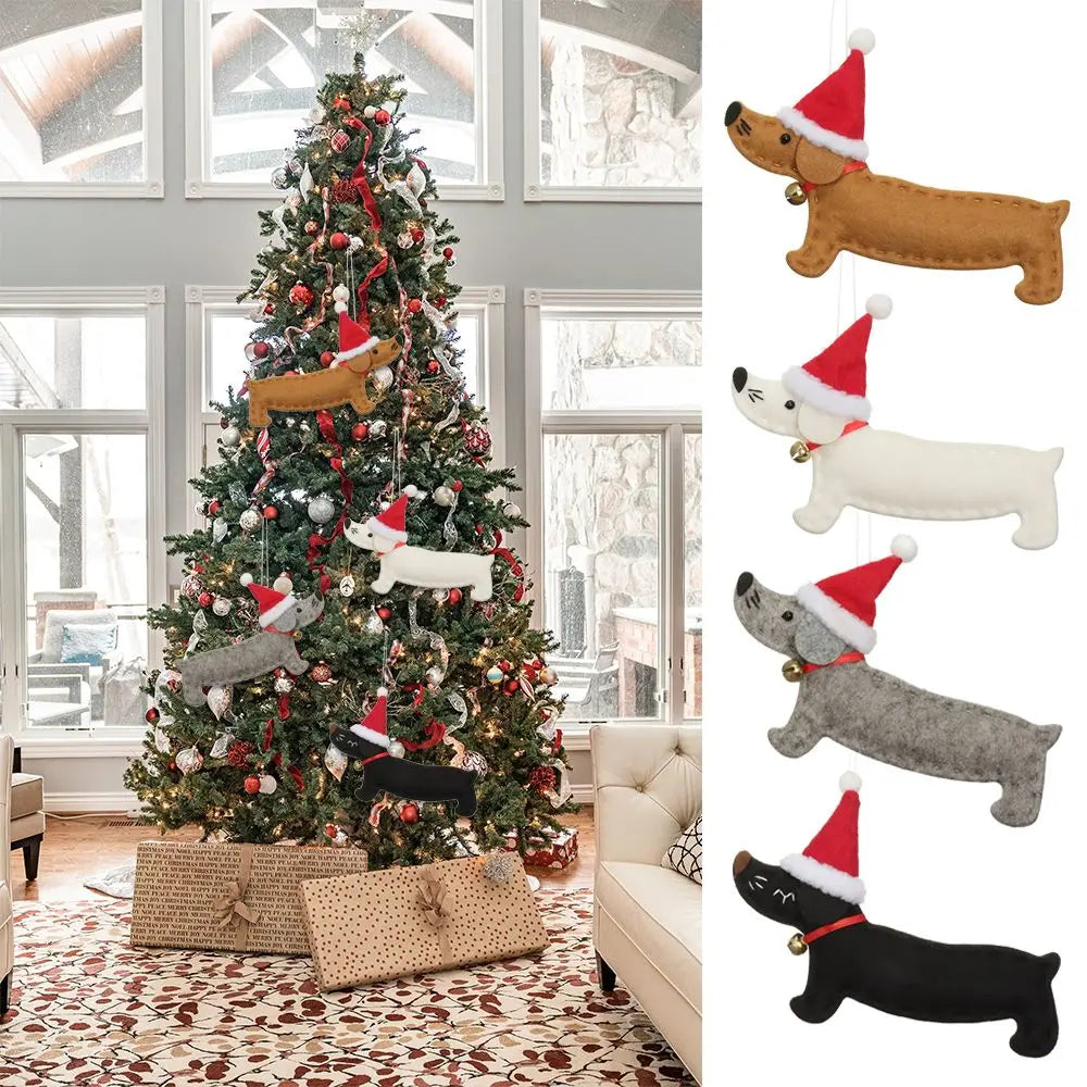 Gift Party Supplies Hang Decorations Ornaments Xmas Pendant Dachshund Dog Christmas Tree Accessories-Serilas