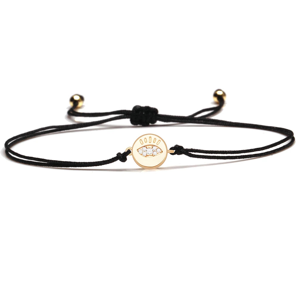 Copper Blue Evil Eye Charm Bracelet Red String Kabbalah Protection Handmade Adjustable Jewelry For Women Men Boys Girls Baby-Serilas