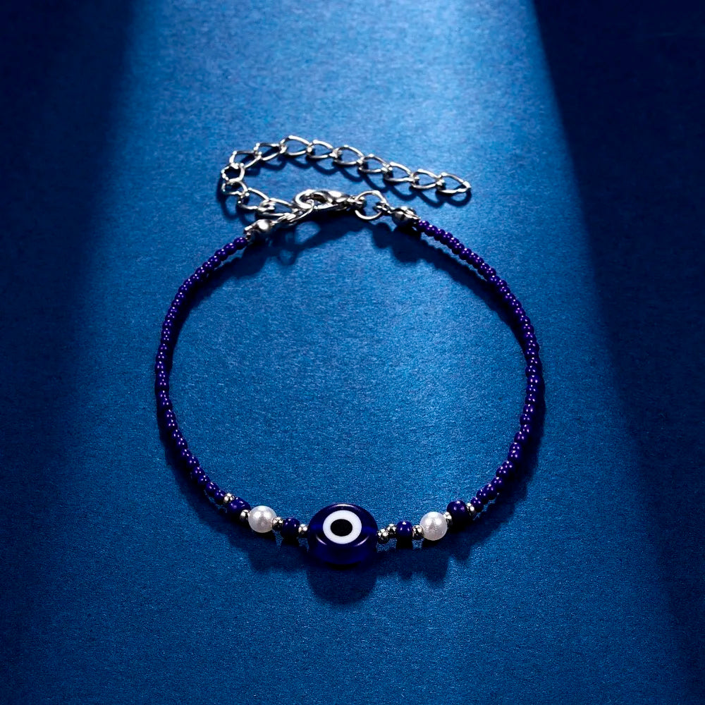 Lucky Amulet Evil Eye Charm Bracelet Gold Color Silver Color String Chain Braided Friendship Bracelet for Women Men Jewelry Gift-Serilas