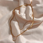 Tarnish Free Stainless Steel 18K Gold Plated Herryingbone Thin Snake Chain Layer Necklace Sexy Women's Gold Chain Necklace-Serilas