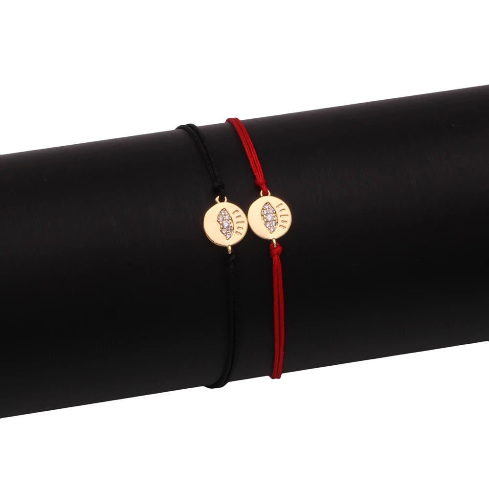 Copper Blue Evil Eye Charm Bracelet Red String Kabbalah Protection Handmade Adjustable Jewelry For Women Men Boys Girls Baby-Serilas