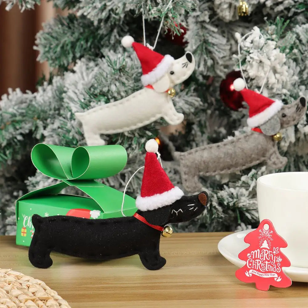 Gift Party Supplies Hang Decorations Ornaments Xmas Pendant Dachshund Dog Christmas Tree Accessories-Serilas