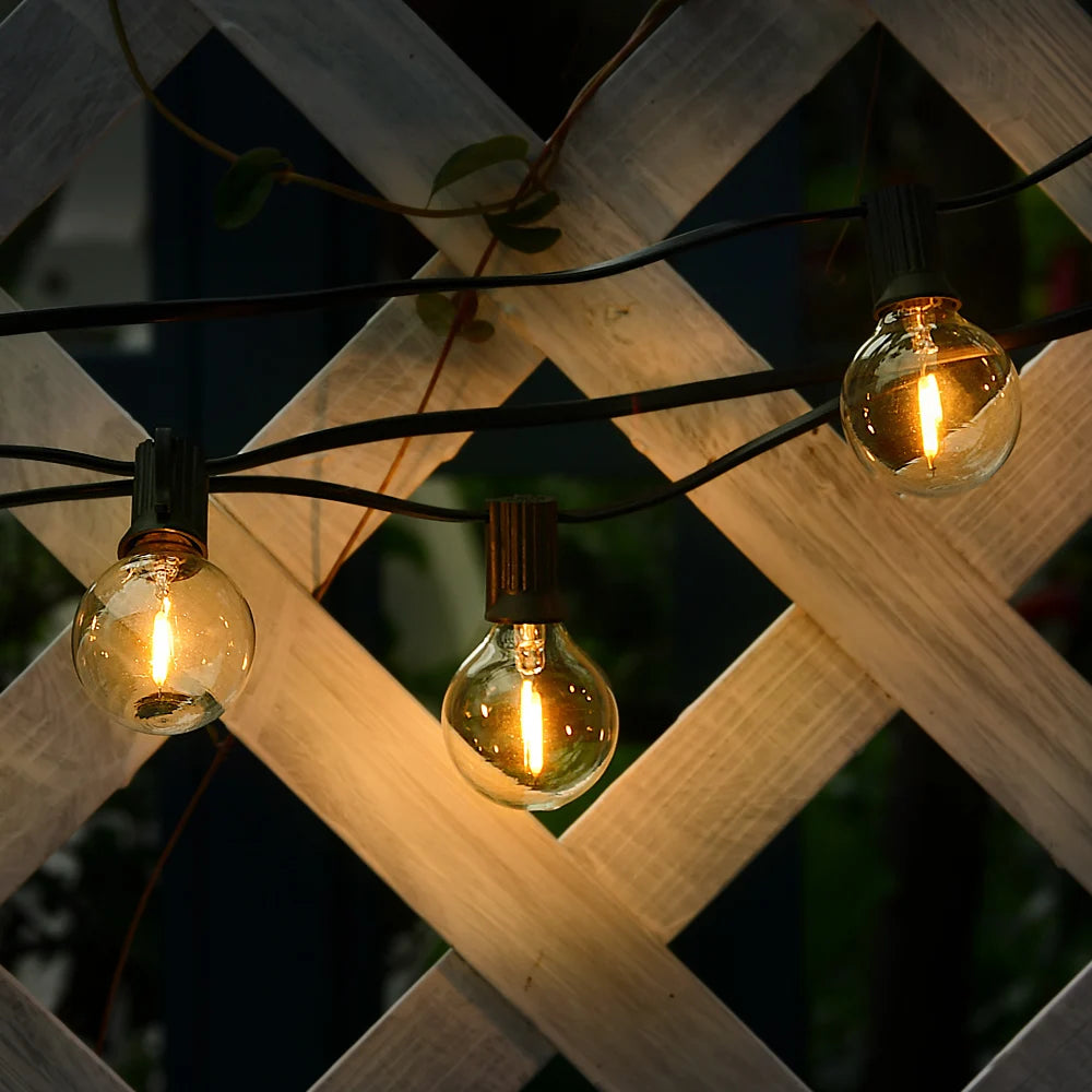 LED String Light G40 Shatterproof Light String IP44 Patio Light Outdoor Garland Light For Garden Wedding Decoration 18M 26M 45M-Serilas