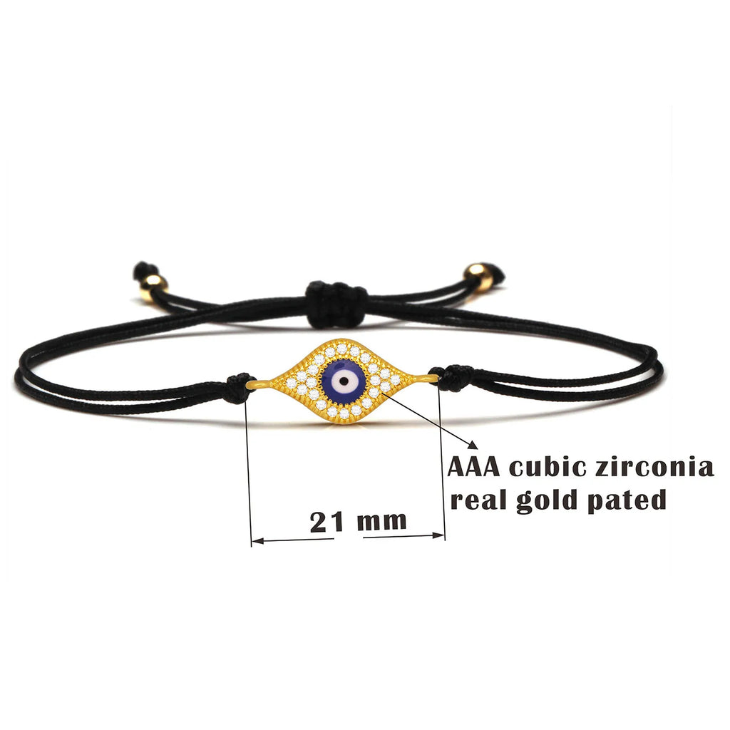 Copper Blue Evil Eye Charm Bracelet Red String Kabbalah Protection Handmade Adjustable Jewelry For Women Men Boys Girls Baby-Serilas