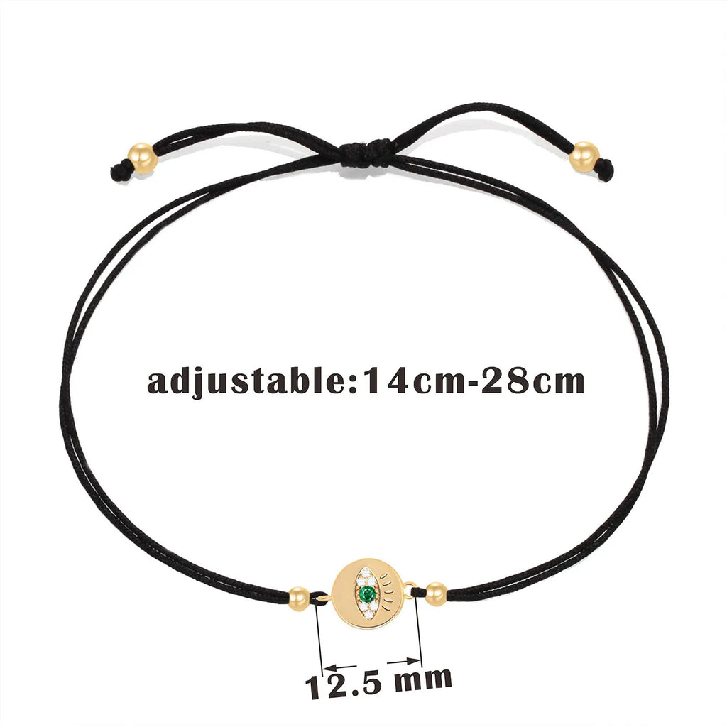 Copper Blue Evil Eye Charm Bracelet Red String Kabbalah Protection Handmade Adjustable Jewelry For Women Men Boys Girls Baby-Serilas