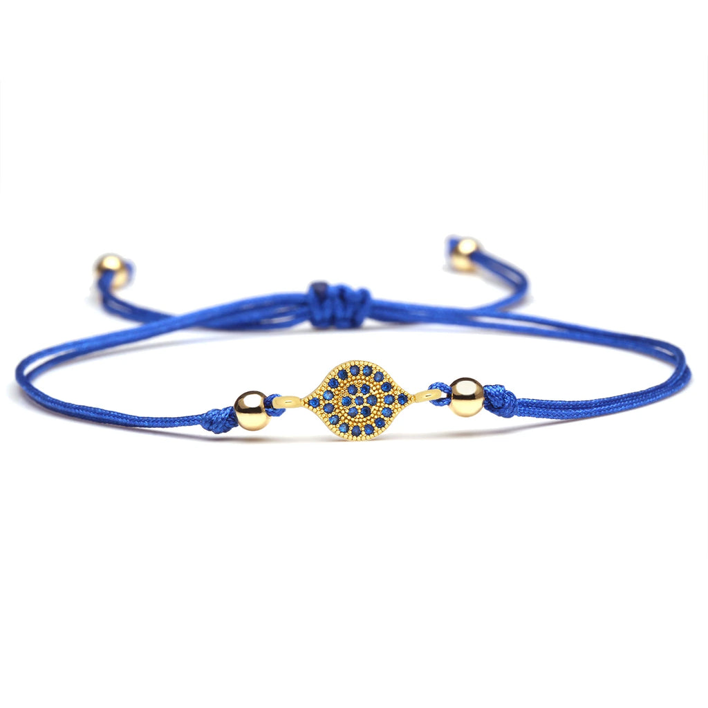 Copper Blue Evil Eye Charm Bracelet Red String Kabbalah Protection Handmade Adjustable Jewelry For Women Men Boys Girls Baby-Serilas