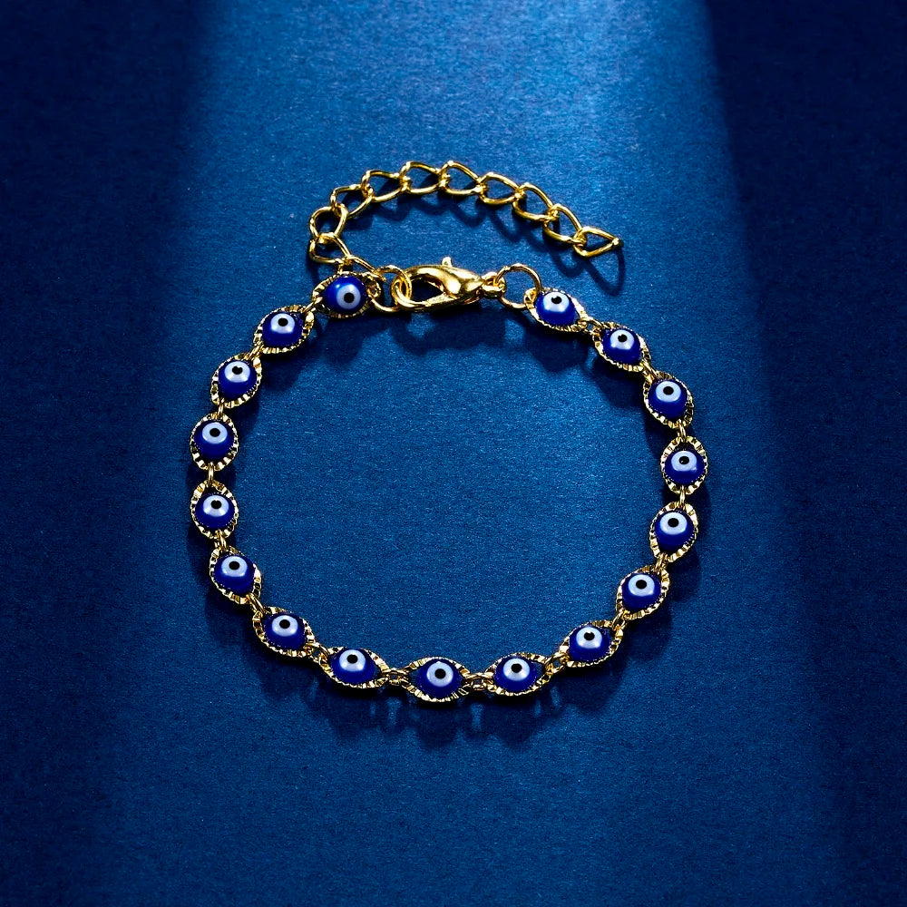 Lucky Amulet Evil Eye Charm Bracelet Gold Color Silver Color String Chain Braided Friendship Bracelet for Women Men Jewelry Gift-Serilas