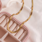 Tarnish Free Stainless Steel 18K Gold Plated Short Herringbone Chain Choker Necklaces For Women Minimalist Gold Chain Necklace-Serilas