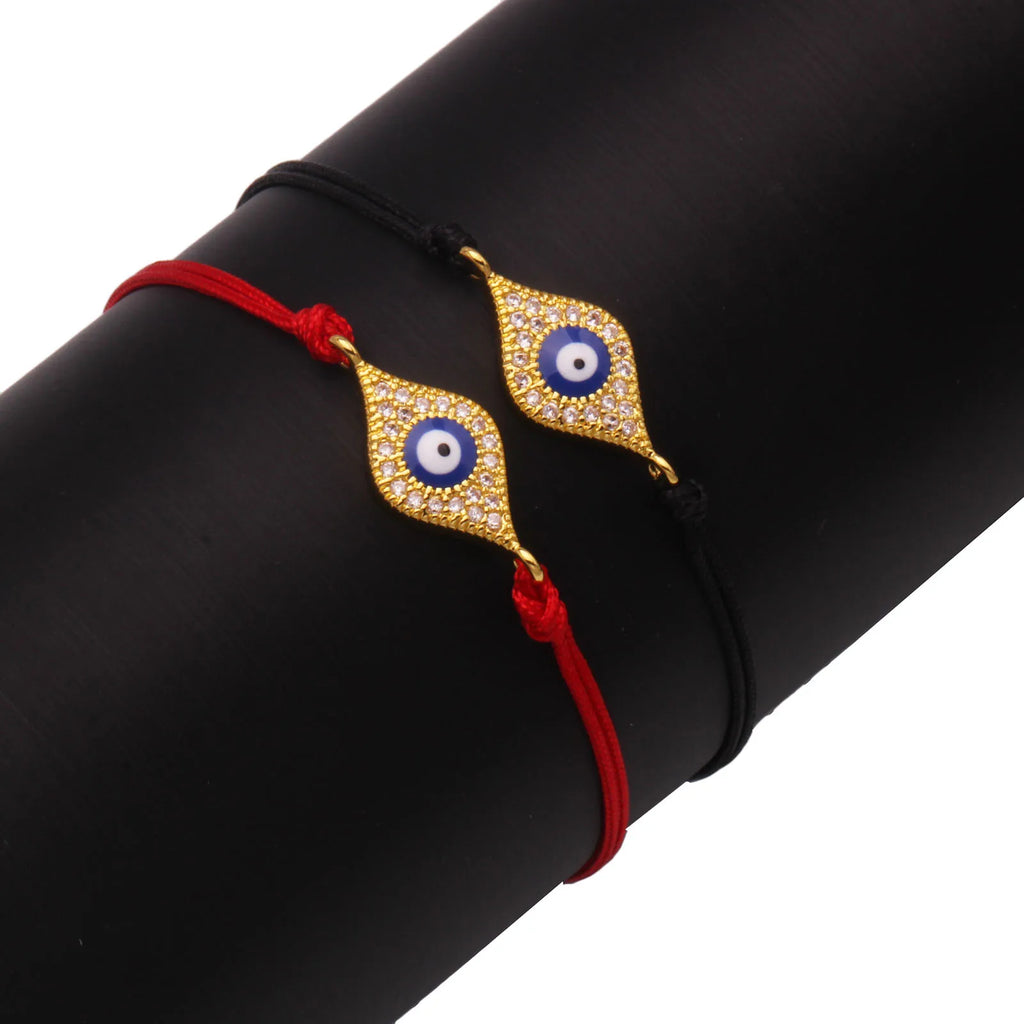 Copper Blue Evil Eye Charm Bracelet Red String Kabbalah Protection Handmade Adjustable Jewelry For Women Men Boys Girls Baby-Serilas