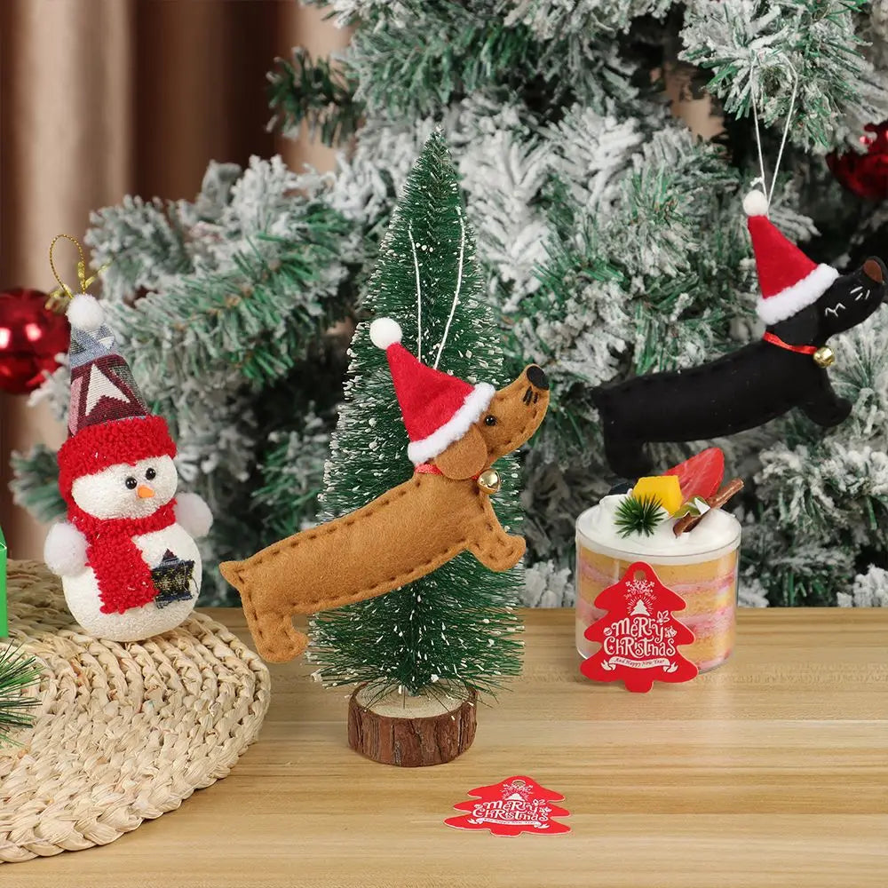 Gift Party Supplies Hang Decorations Ornaments Xmas Pendant Dachshund Dog Christmas Tree Accessories-Serilas