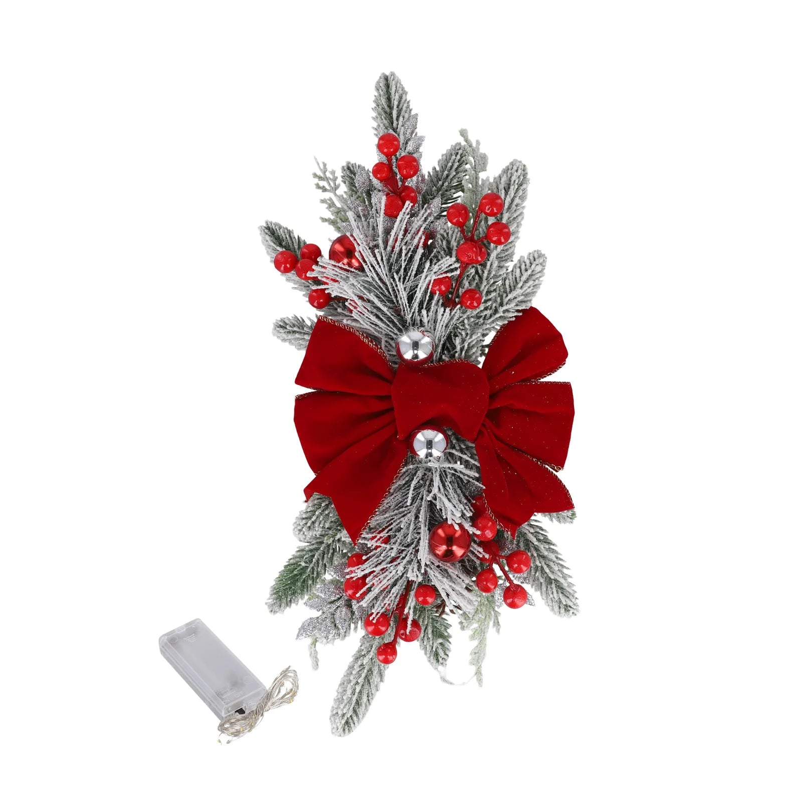 Christmas Staircase Decoration Wreath DIY Indoor Outdoor Garland Decoration With LED Decoration Prop Evening Party Dress Up Prop-Serilas