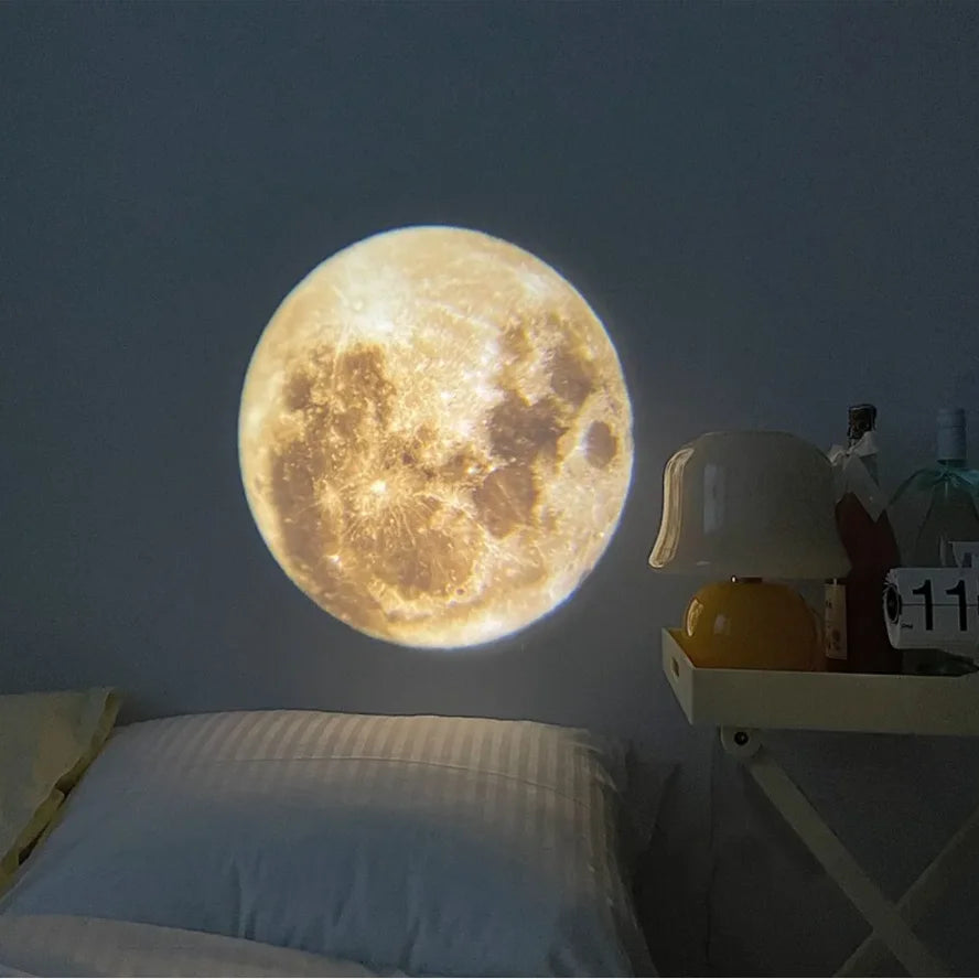 Ins Moon Projector Light Background Projector Photo Props Birthday Party Decoration Wall Lights Bedroom Decoration Night Light-Serilas