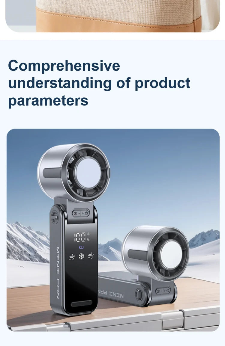 Portable Fans 29,000 RPM Collapsible Foldable TEC Superconducting Cooling Mini Portable Fan Air Cooler Minifan-Serilas