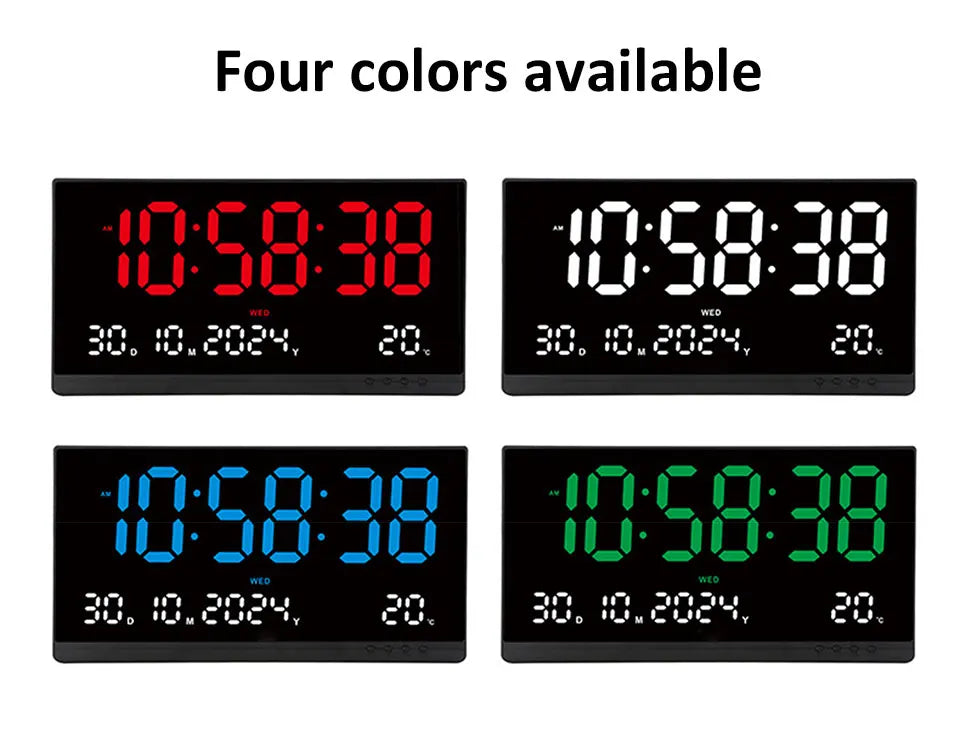 21 Inch Large Digital Wall Clock Large LED Screen Display Clock with Time/Date/Week/Temperature 12/24H Adjustable Brightness-Serilas