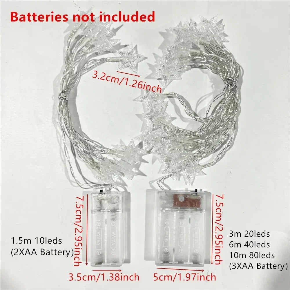 LED String Lights Outdoor Star Chain Lights Garland Lights Bulb Fairy Lights Party Home Wedding Garden  Decor-Serilas