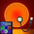 LED Sunset Lamp Nightlights USB Projector Birthday Party Decoration Mood Lights For Bedroom Living Room Wall Photography-Serilas